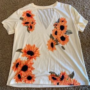 Sunflower cut out tee